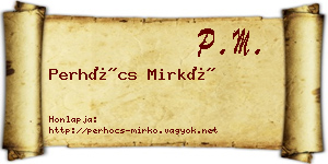Perhócs Mirkó névjegykártya